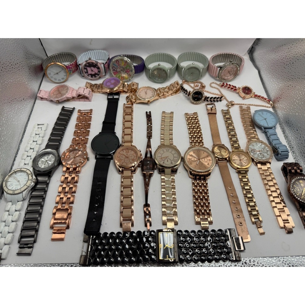 Unbranded Womens Watches ALL METAL Lot Of 25 For Parts Or Repair